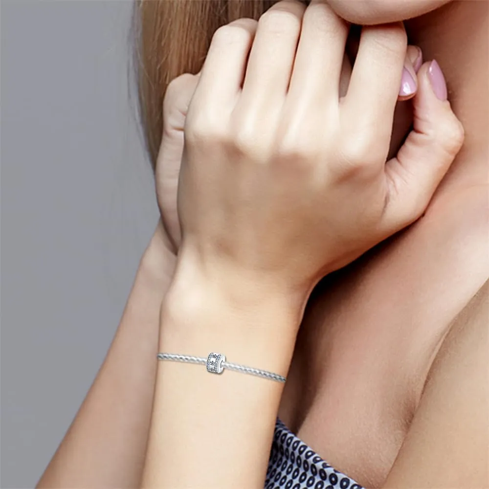 KUNSIR Bead Charm in Argento Sterling 925 con Cubic Zirconia per Braccialetti e Collane Europei - immagine 4