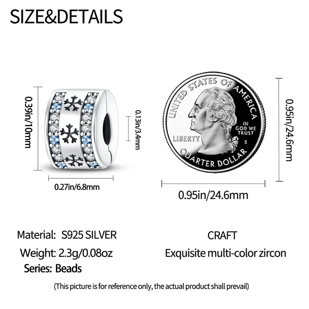 KUNSIR Bead Charm in Argento Sterling 925 con Cubic Zirconia per Braccialetti e Collane Europei - immagine 5