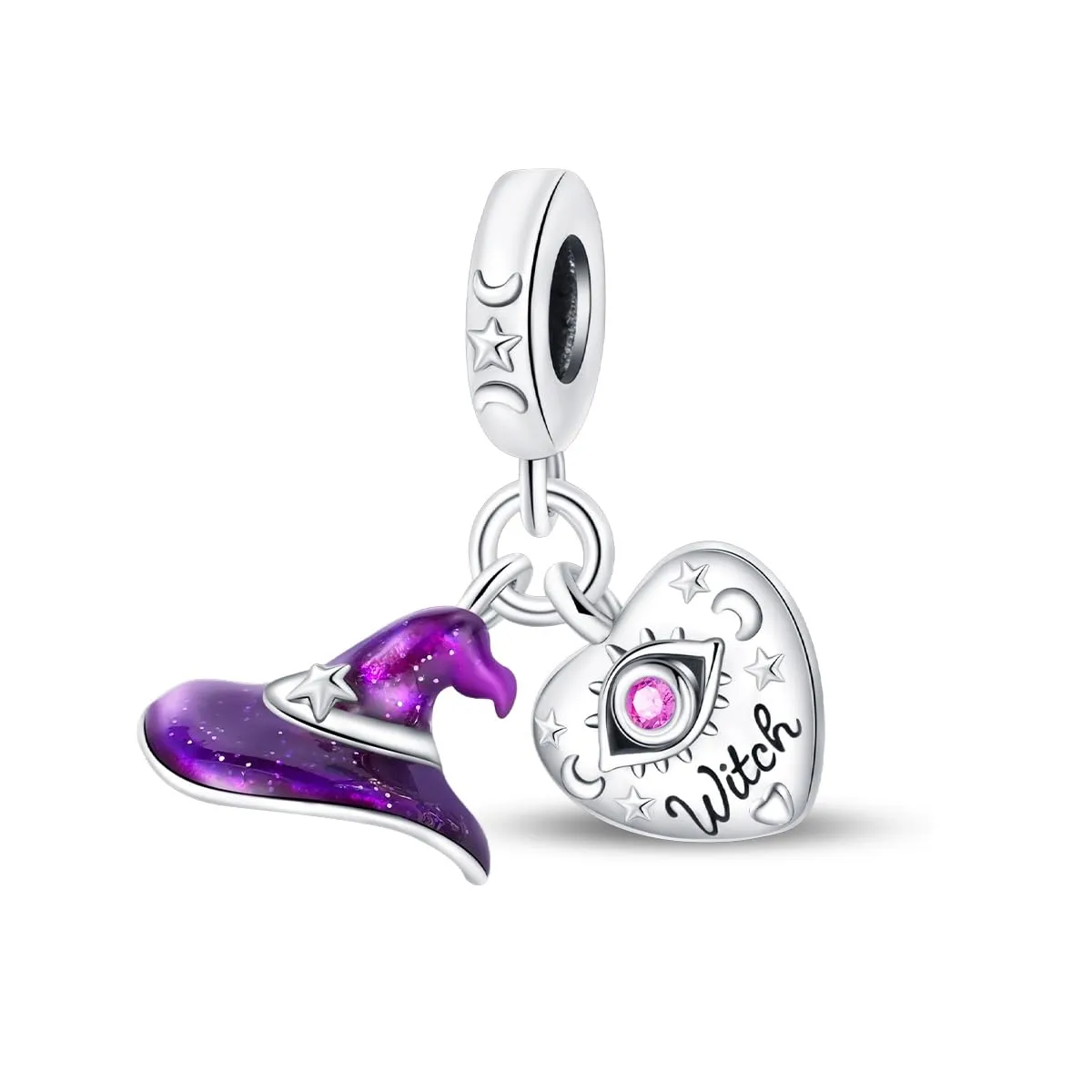 KUNSIR Bead Charm Ciondolo Argento Sterling 925 con Cubic Zirconia per Braccialetti e Collane Europei - immagine 1