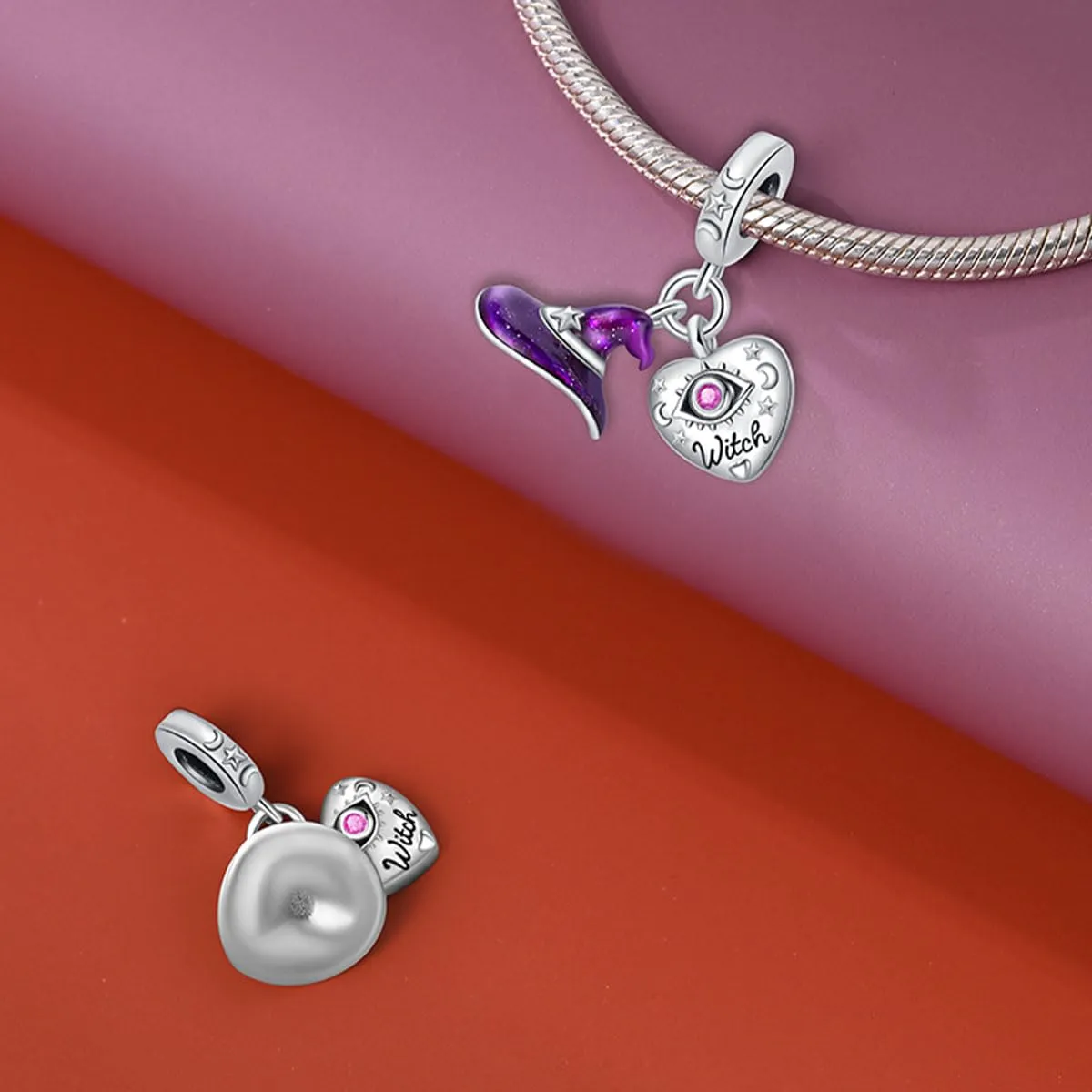 KUNSIR Bead Charm Ciondolo Argento Sterling 925 con Cubic Zirconia per Braccialetti e Collane Europei - immagine 2