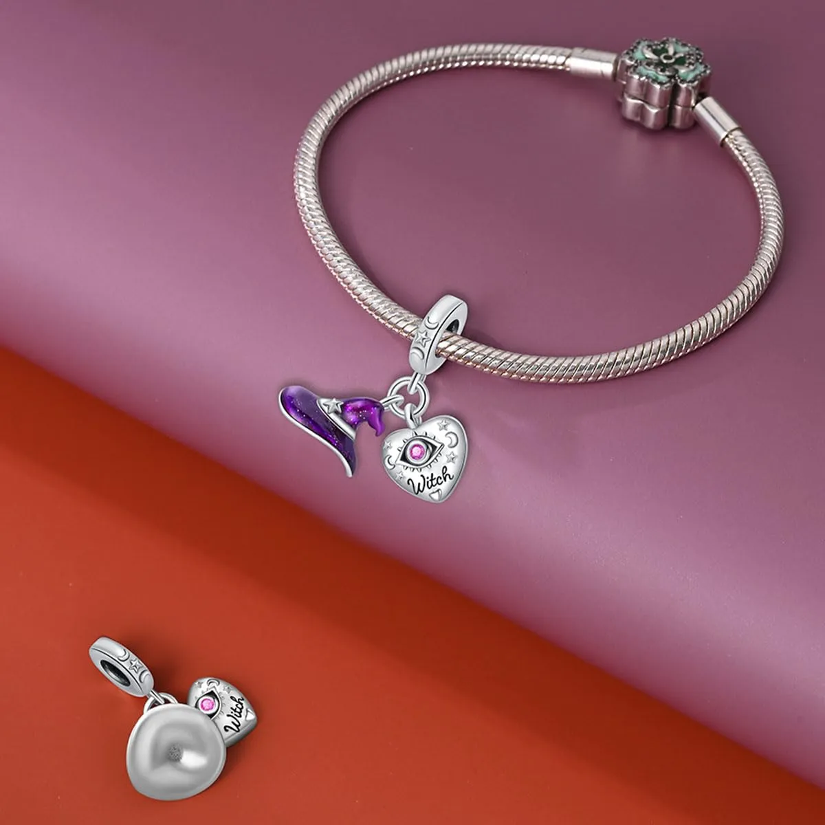 KUNSIR Bead Charm Ciondolo Argento Sterling 925 con Cubic Zirconia per Braccialetti e Collane Europei - immagine 3