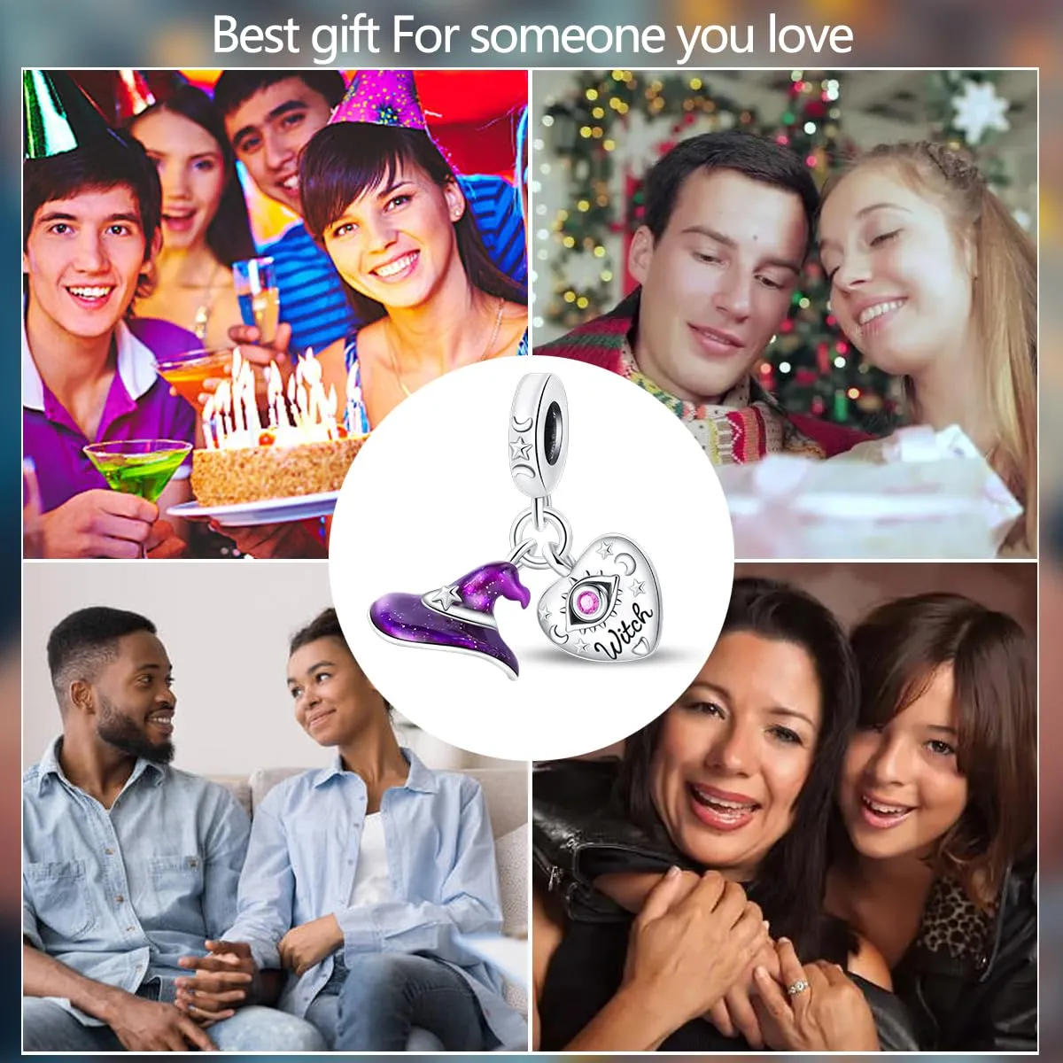 KUNSIR Bead Charm Ciondolo Argento Sterling 925 con Cubic Zirconia per Braccialetti e Collane Europei - immagine 6