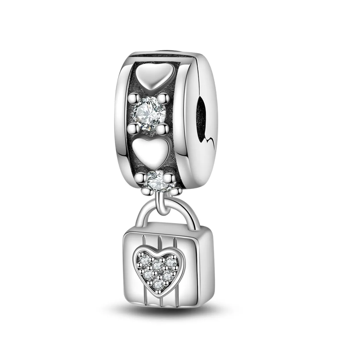 KUNSIR Bead Charm in Argento Sterling 925 con Cubic Zirconia per Braccialetti e Collane Europei - immagine 1