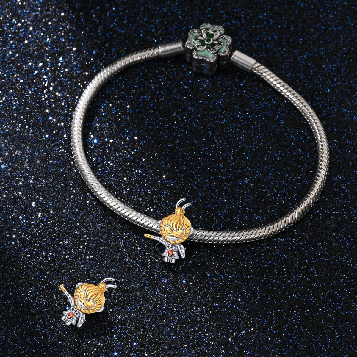 Pandach Bead Charm in Argento Sterling 925 con Cubic Zirconia per Braccialetti e Collane Europei - immagine 3