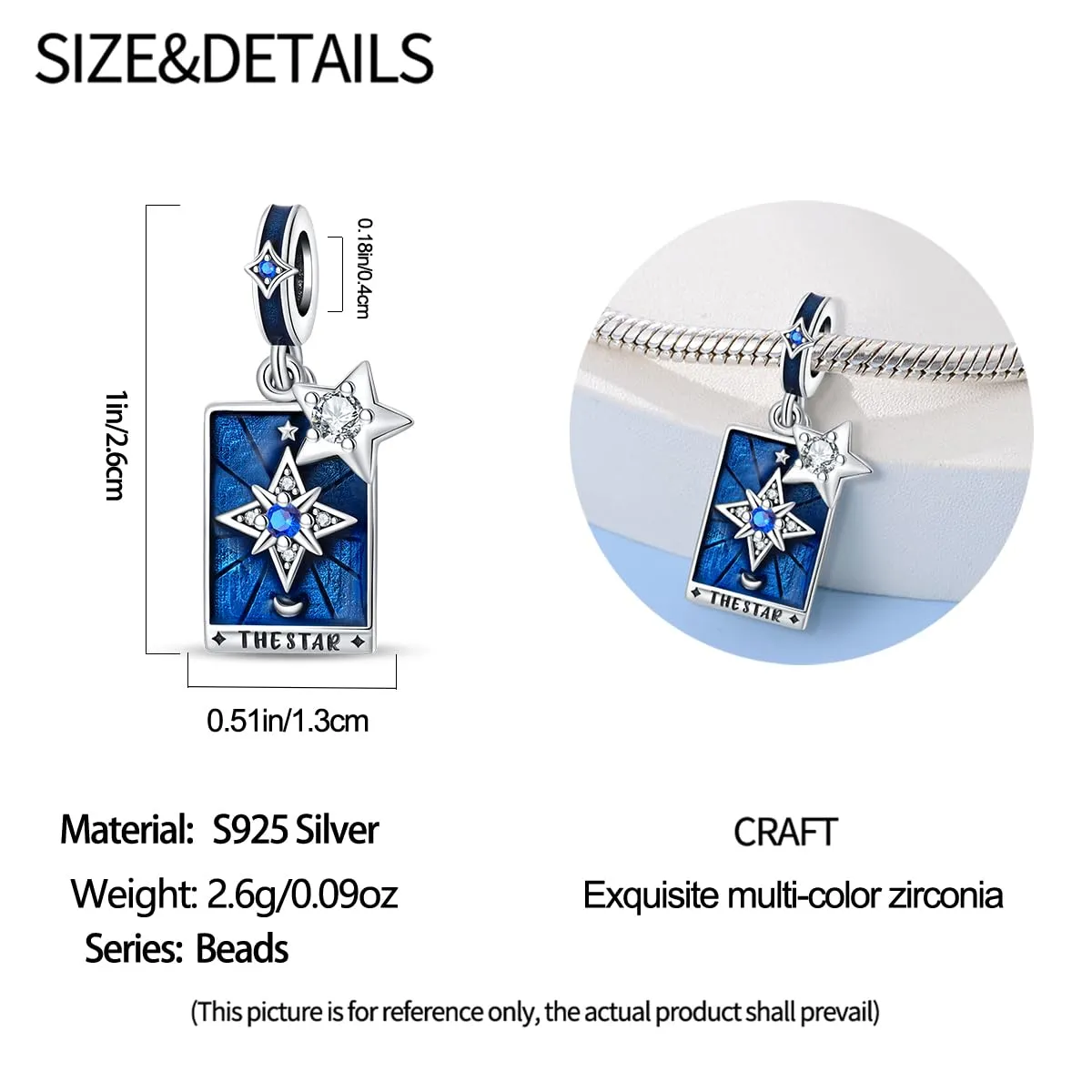 Pandach Bead Charm in Argento Sterling 925 con Cubic Zirconia per Braccialetti e Collane Europei - immagine 5