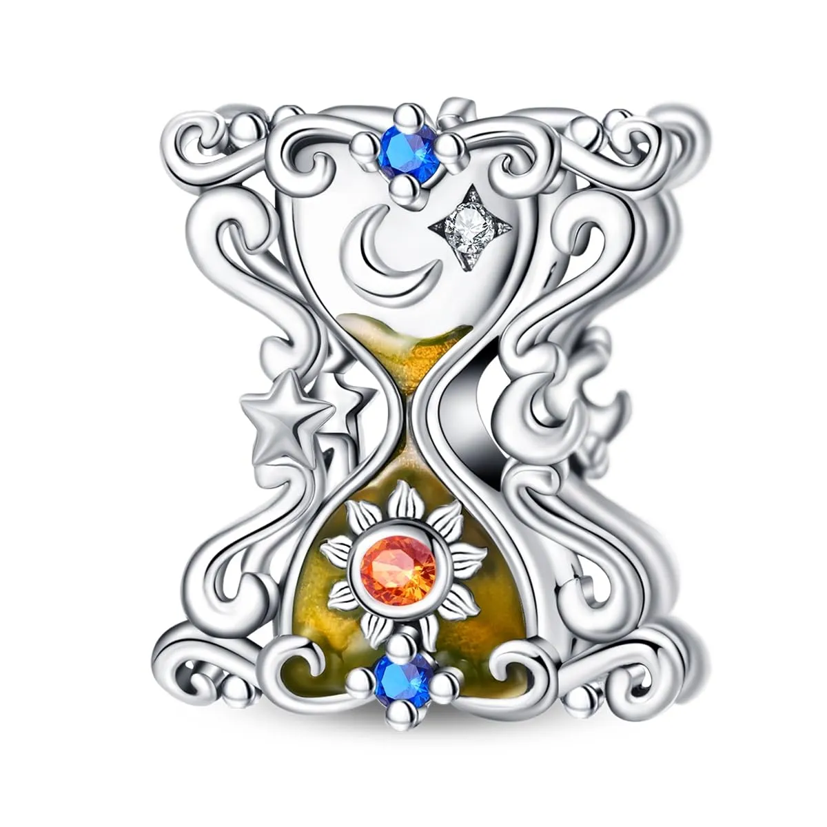KUNSIR Bead Charm in Argento Sterling 925 con Cubic Zirconia per Braccialetti e Collane Europei - immagine 1