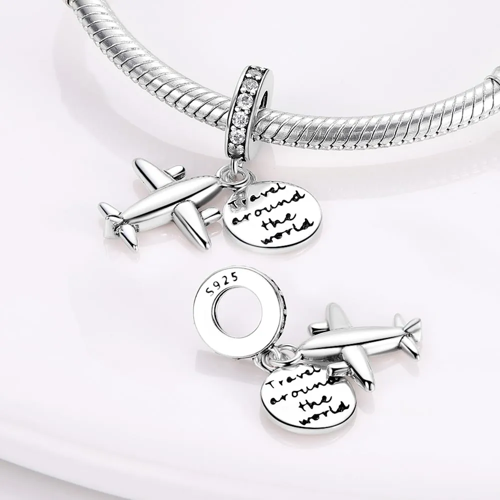 KUNSIR Bead Charm Ciondolo Argento Sterling 925 con Cubic Zirconia per Braccialetti e Collane Europei - immagine 2
