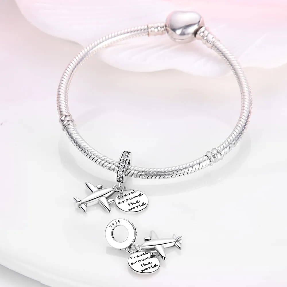KUNSIR Bead Charm Ciondolo Argento Sterling 925 con Cubic Zirconia per Braccialetti e Collane Europei - immagine 3