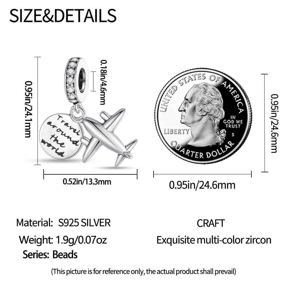 KUNSIR Bead Charm Ciondolo Argento Sterling 925 con Cubic Zirconia per Braccialetti e Collane Europei - immagine 5