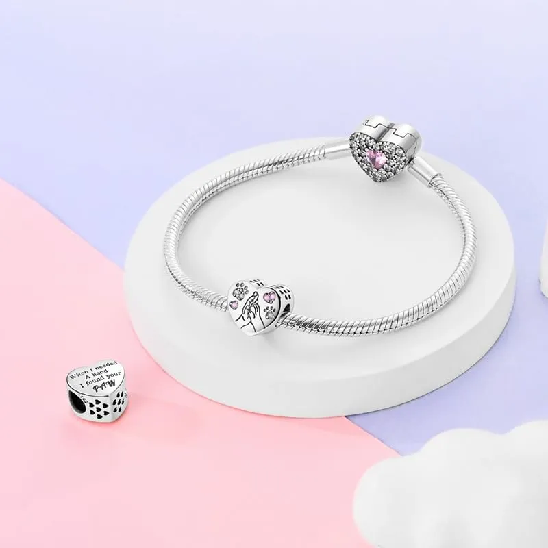 KUNSIR Bead Charm in Argento Sterling 925 con Cubic Zirconia per Braccialetti e Collane Europei - immagine 3