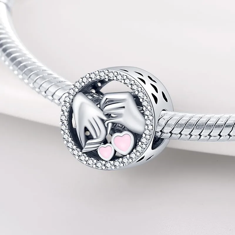 KUNSIR Bead Charm Ciondolo Argento Sterling 925 con Cubic Zirconia per Braccialetti e Collane Europei - immagine 2