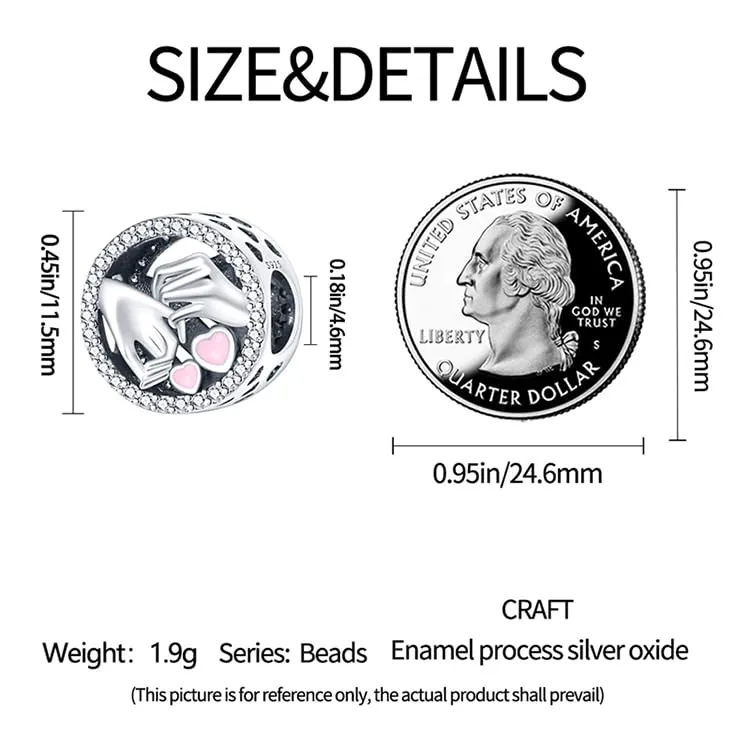 KUNSIR Bead Charm Ciondolo Argento Sterling 925 con Cubic Zirconia per Braccialetti e Collane Europei - immagine 5