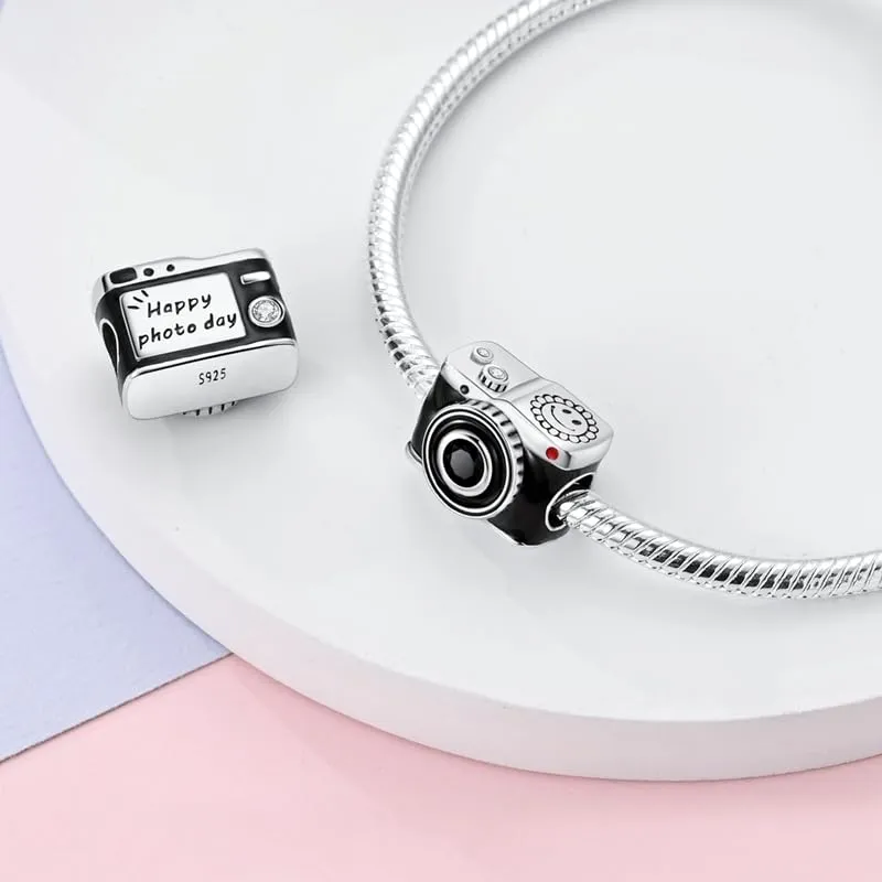 KUNSIR Bead Charm in Argento Sterling 925 e Cubic Zirconia, Compatibile con Braccialetti e Collane Europei - immagine 2