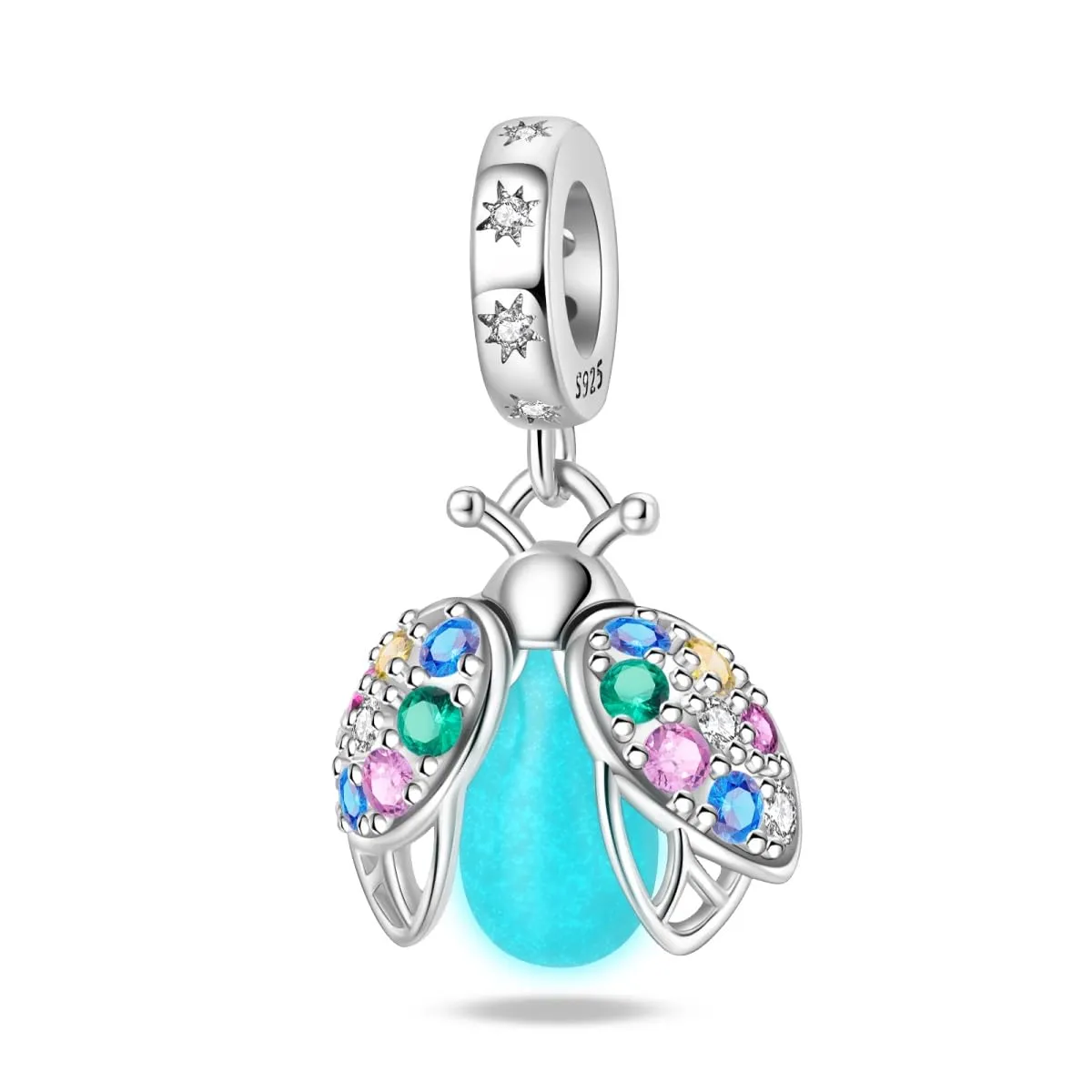 KUNSIR Bead Charm Ciondolo Argento Sterling 925 con Cubic Zirconia per Braccialetti e Collane Europei - immagine 4