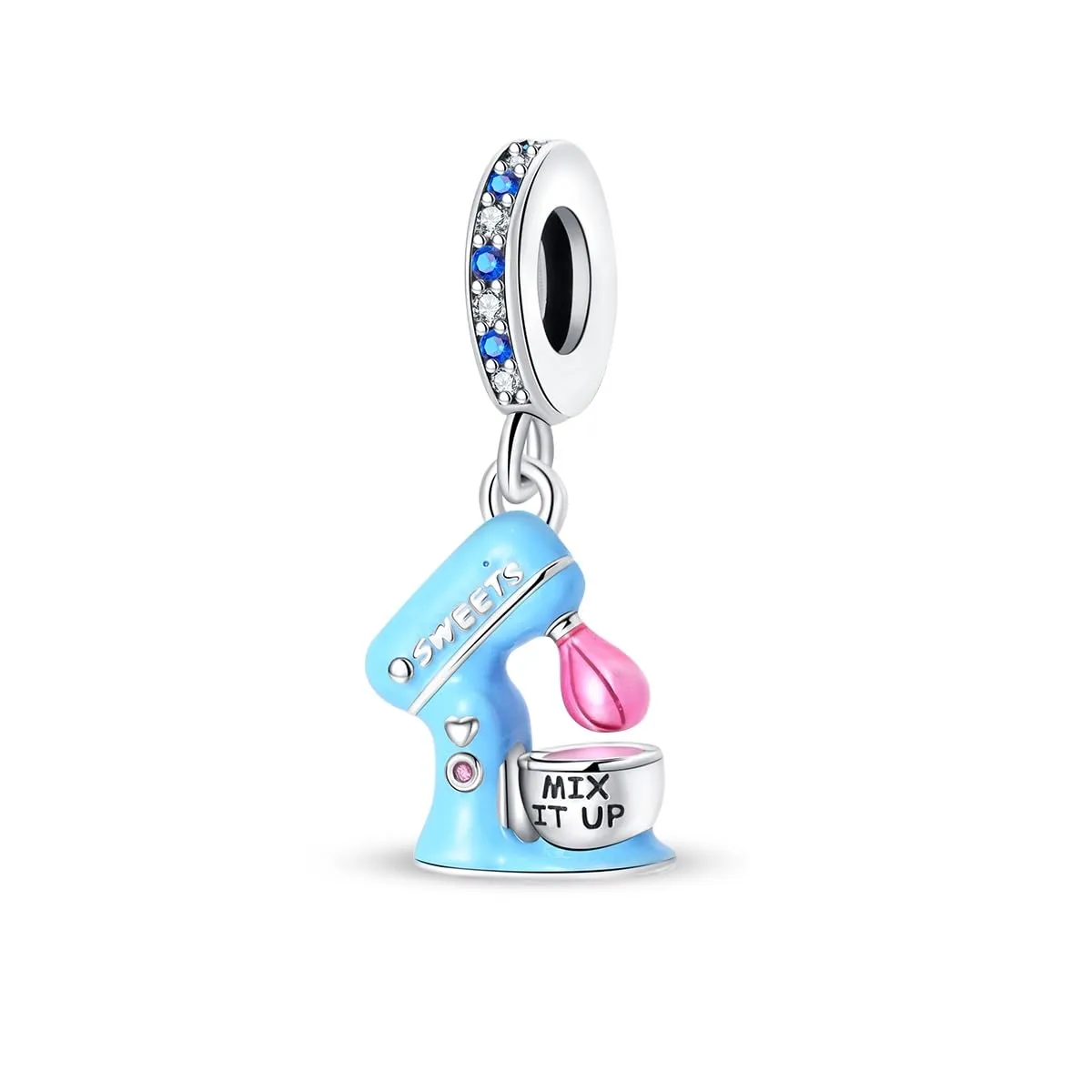 KUNSIR Bead Charm Ciondolo in Argento Sterling 925 con Cubic Zirconia per Braccialetti e Collane Europei - immagine 1