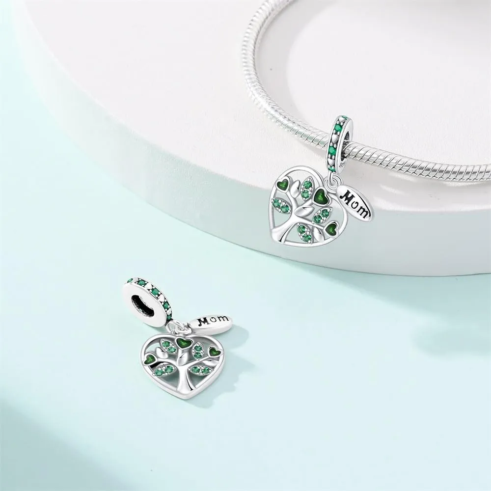 KUNSIR Bead Charm in Argento Sterling 925 con Cubic Zirconia, Compatibile con Braccialetti e Collane Europei - immagine 2