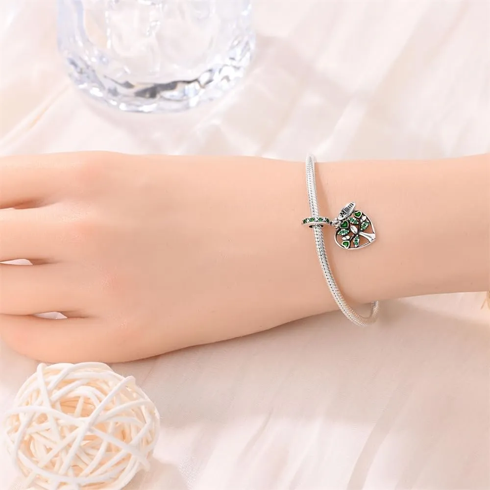KUNSIR Bead Charm in Argento Sterling 925 con Cubic Zirconia, Compatibile con Braccialetti e Collane Europei - immagine 4