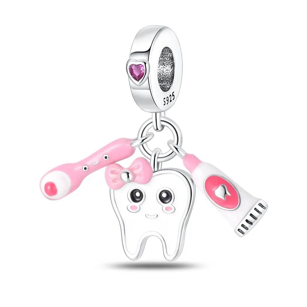 KUNSIR Bead Charm Ciondolo in Argento Sterling 925 con Cubic Zirconia per Braccialetti e Collane Europei - immagine 1