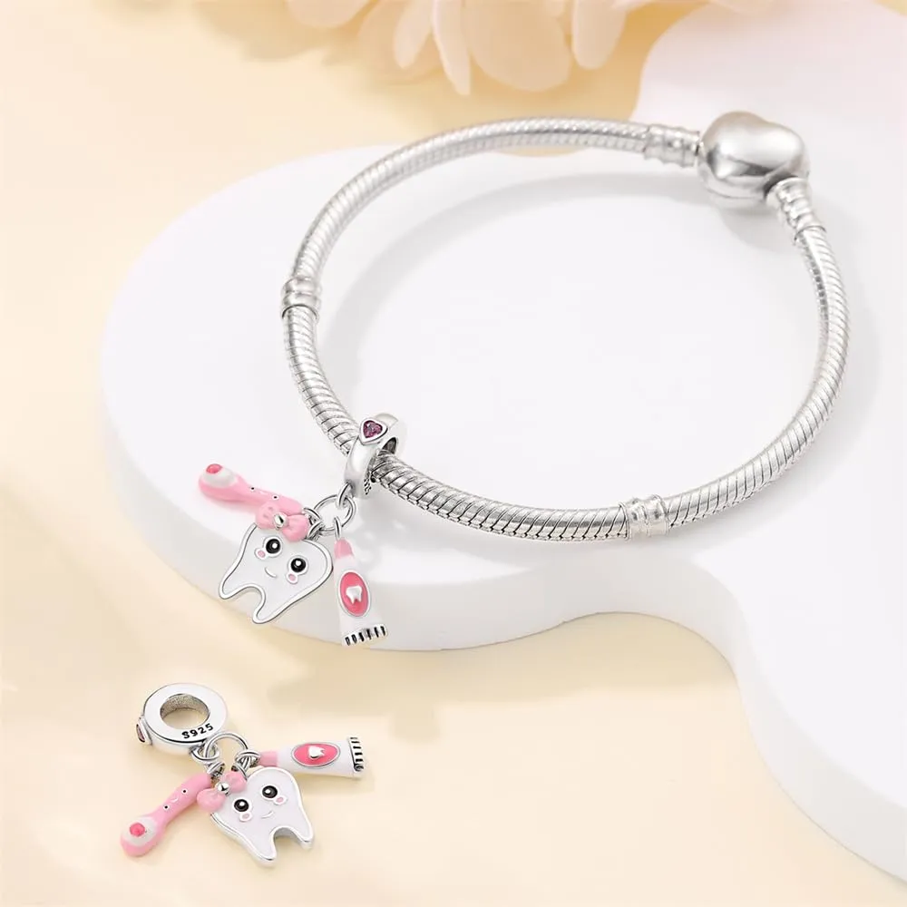 KUNSIR Bead Charm Ciondolo in Argento Sterling 925 con Cubic Zirconia per Braccialetti e Collane Europei - immagine 3