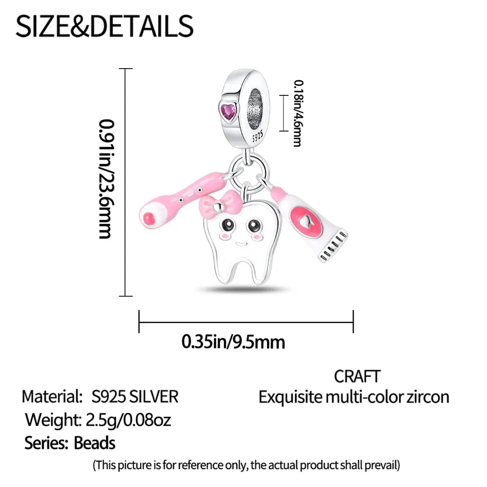 KUNSIR Bead Charm Ciondolo in Argento Sterling 925 con Cubic Zirconia per Braccialetti e Collane Europei - immagine 5