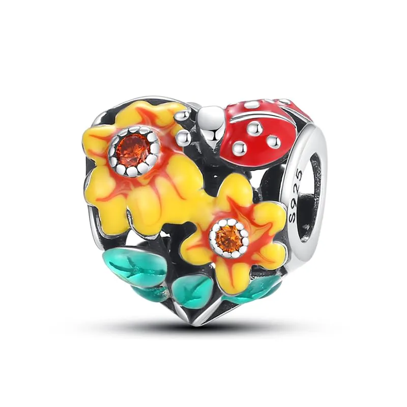 KUNSIR Bead Charm in Argento Sterling 925 con Cubic Zirconia per Braccialetti e Collane Europei - immagine 1