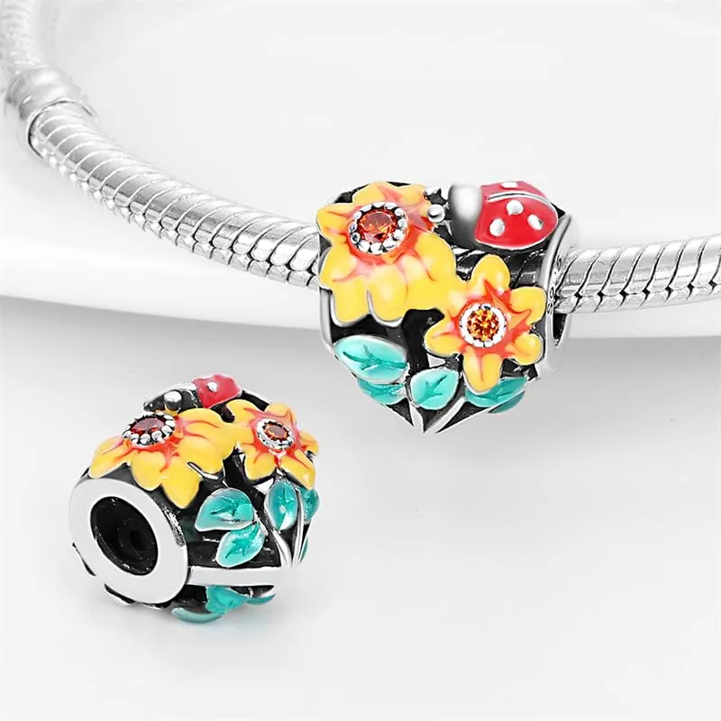 KUNSIR Bead Charm in Argento Sterling 925 con Cubic Zirconia per Braccialetti e Collane Europei - immagine 2