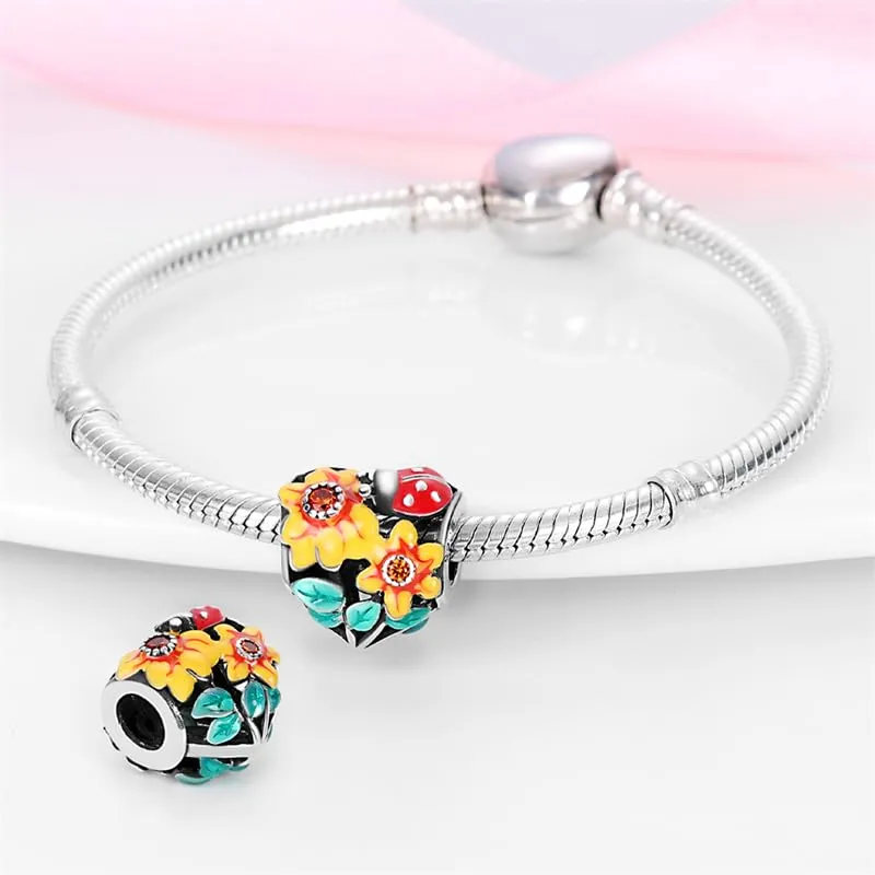 KUNSIR Bead Charm in Argento Sterling 925 con Cubic Zirconia per Braccialetti e Collane Europei - immagine 3