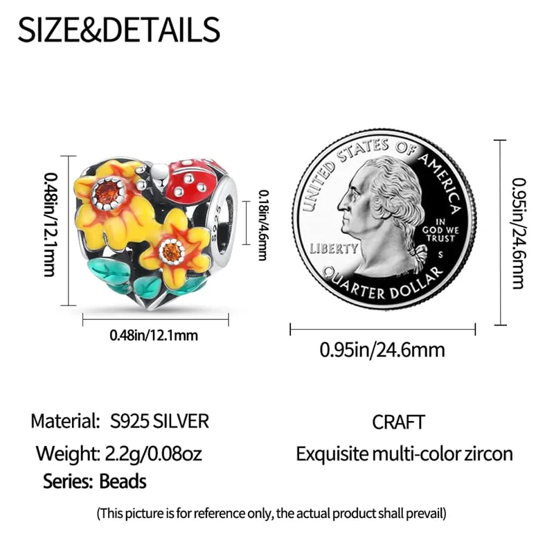 KUNSIR Bead Charm in Argento Sterling 925 con Cubic Zirconia per Braccialetti e Collane Europei - immagine 5