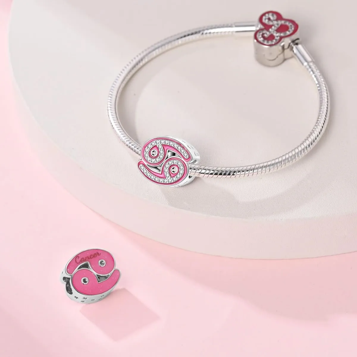 Pandach Bead Charm in Argento Sterling 925 con Cubic Zirconia, compatibile con Braccialetti e Collane europei - immagine 3