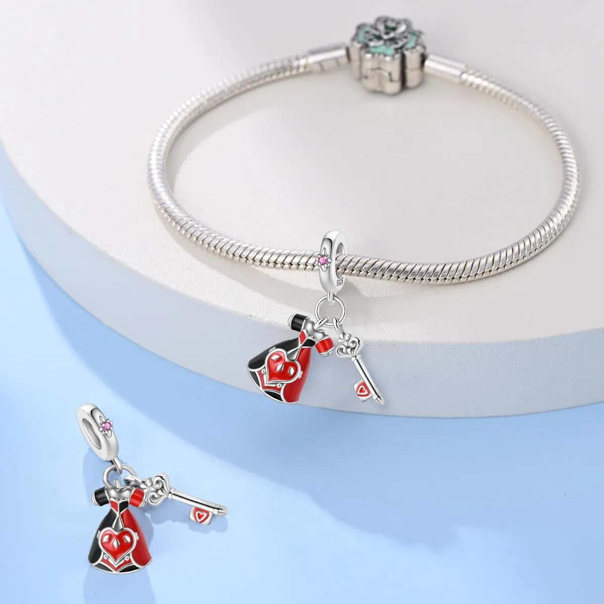 Pandach Bead Charm in Argento Sterling 925 con Cubic Zirconia per Braccialetti e Collane Europei - immagine 3