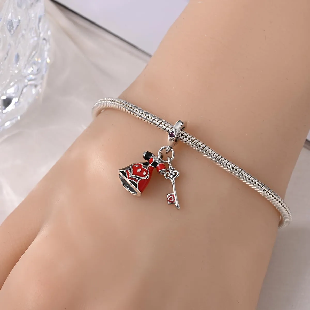 Pandach Bead Charm in Argento Sterling 925 con Cubic Zirconia per Braccialetti e Collane Europei - immagine 4