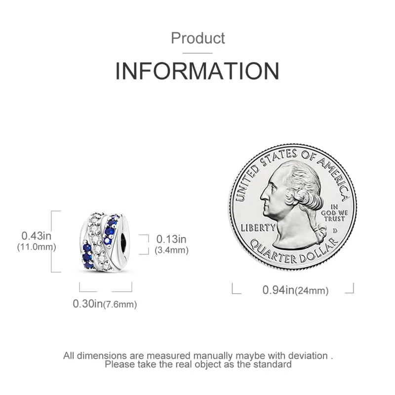 Pandach Bead Charm in Argento Sterling 925 con Cubic Zirconia per Braccialetti e Collane - immagine 5