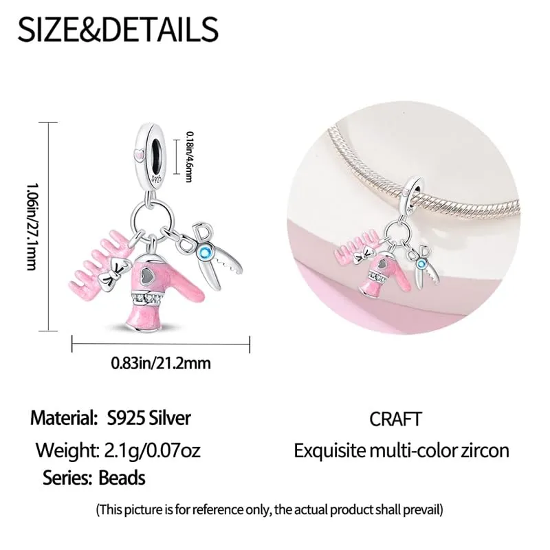 Pandach Bead Charm in Argento Sterling 925 con Cubic Zirconia per Braccialetti e Collane Europei - immagine 5