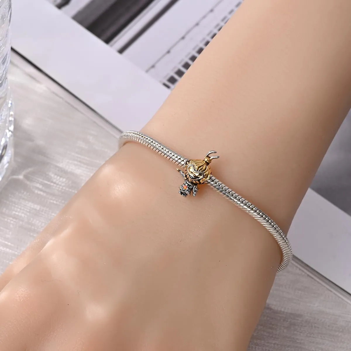 KUNSIR Bead Charm in Argento Sterling 925 con Cubic Zirconia per Braccialetti e Collane Europei - immagine 4