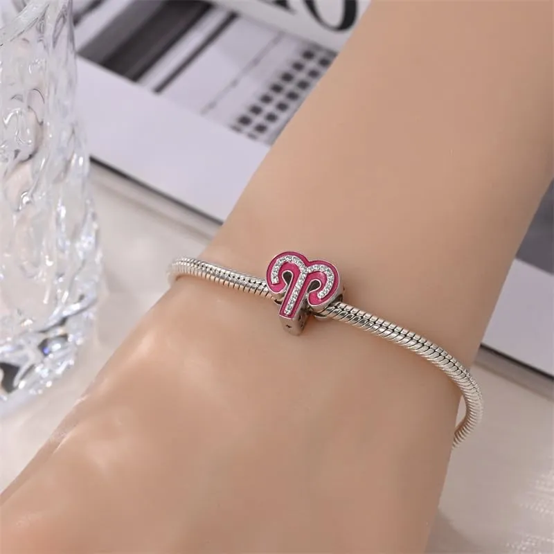 Pandach Bead Charm in Argento Sterling 925 con Cubic Zirconia, Compatibile con Braccialetti e Collane Europei - immagine 4