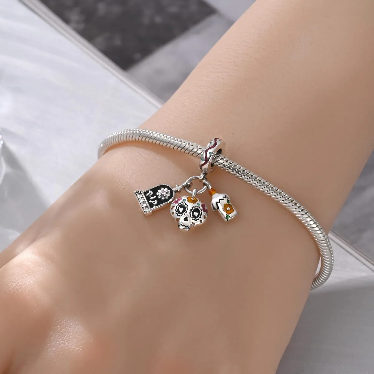 Pandach Ciondolo Argento Sterling 925 con Cubic Zirconia per Braccialetti e Collane Europei - immagine 4
