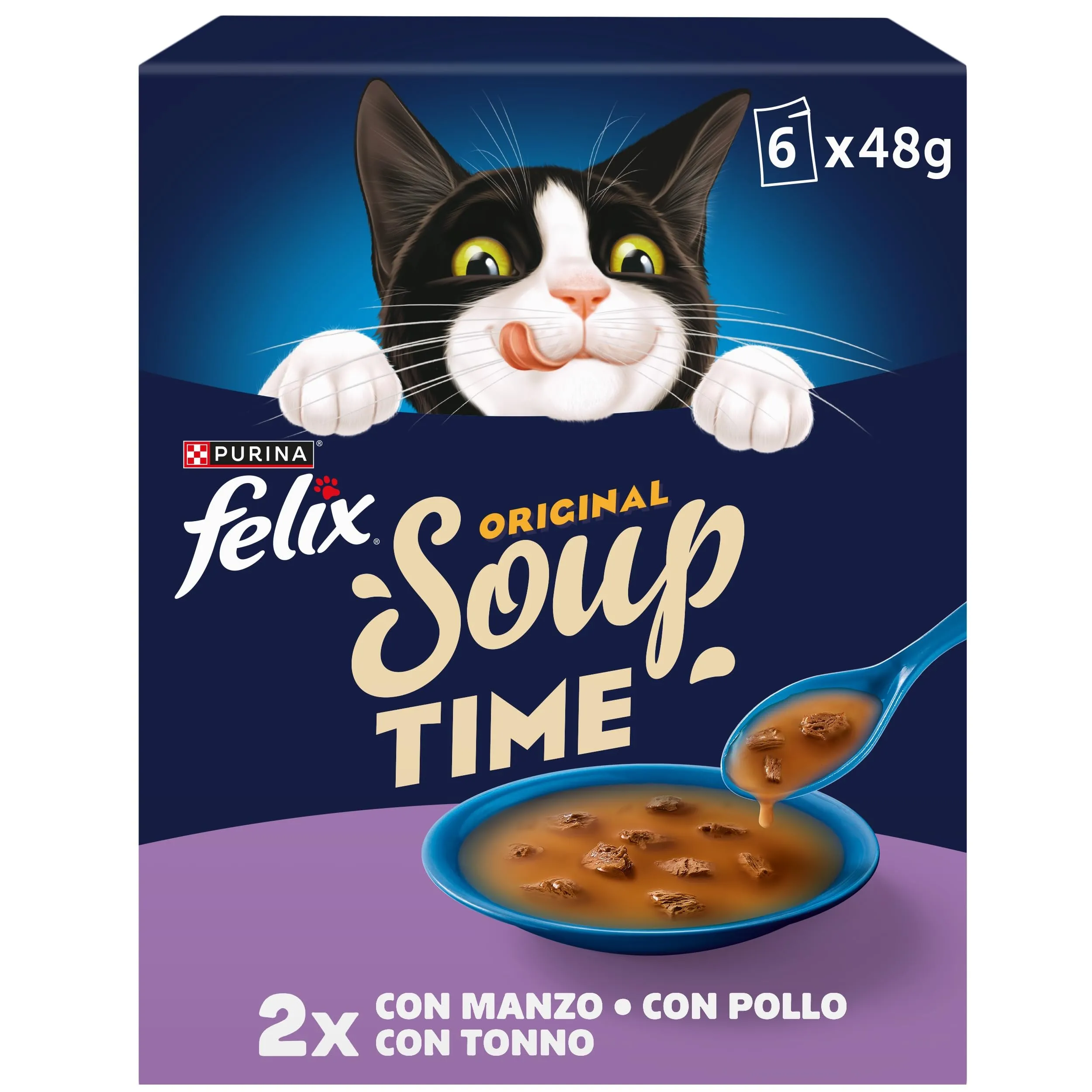 Felix Soup Time Original Cibo Umido per Gatti Adulti, 48 Bustine da 48g - immagine 3