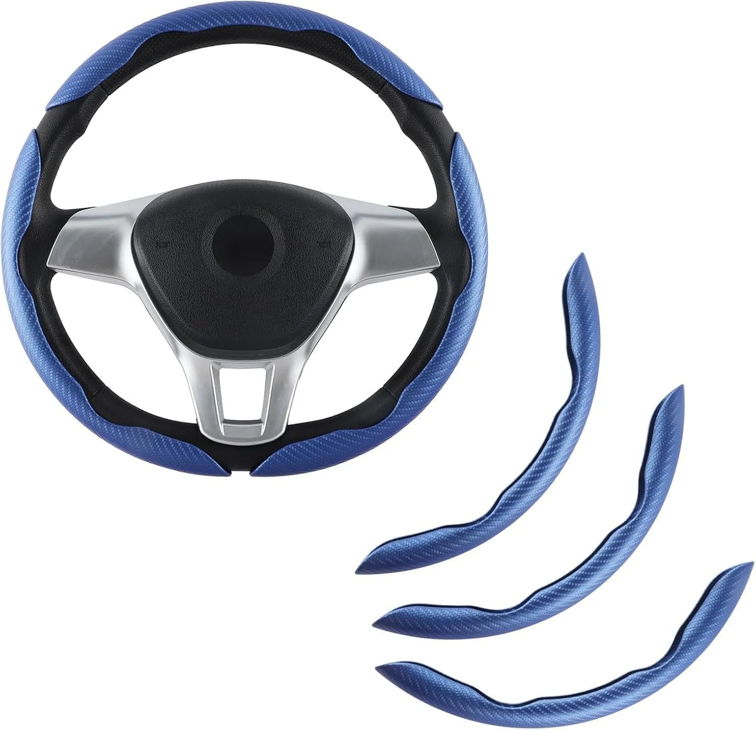 Einesin Coprivolante in Fibra di Carbonio Universale, Design Segmentato a Farfalla (Blu, 3 Pezzi) - immagine 1
