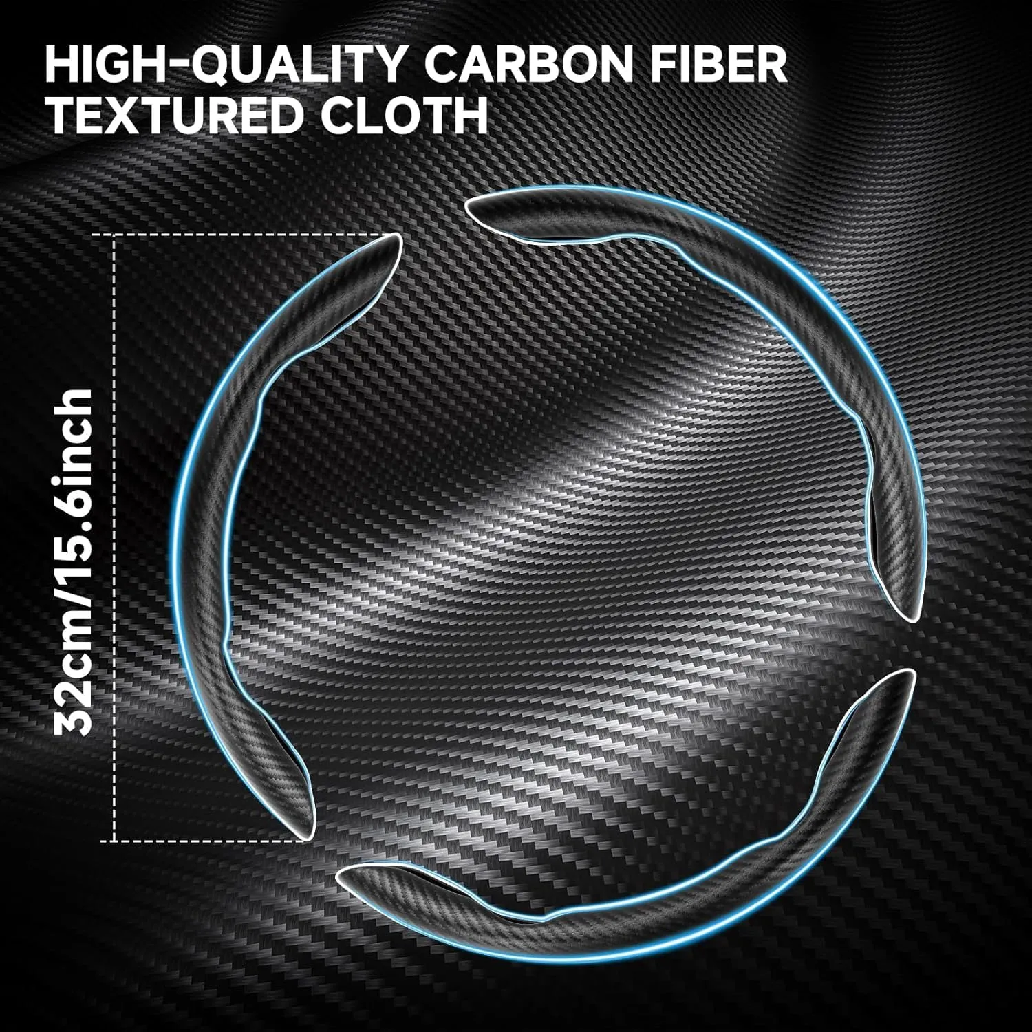 Einesin Coprivolante in Fibra di Carbonio Universale, Design Segmentato a Farfalla (Blu, 3 Pezzi) - immagine 4
