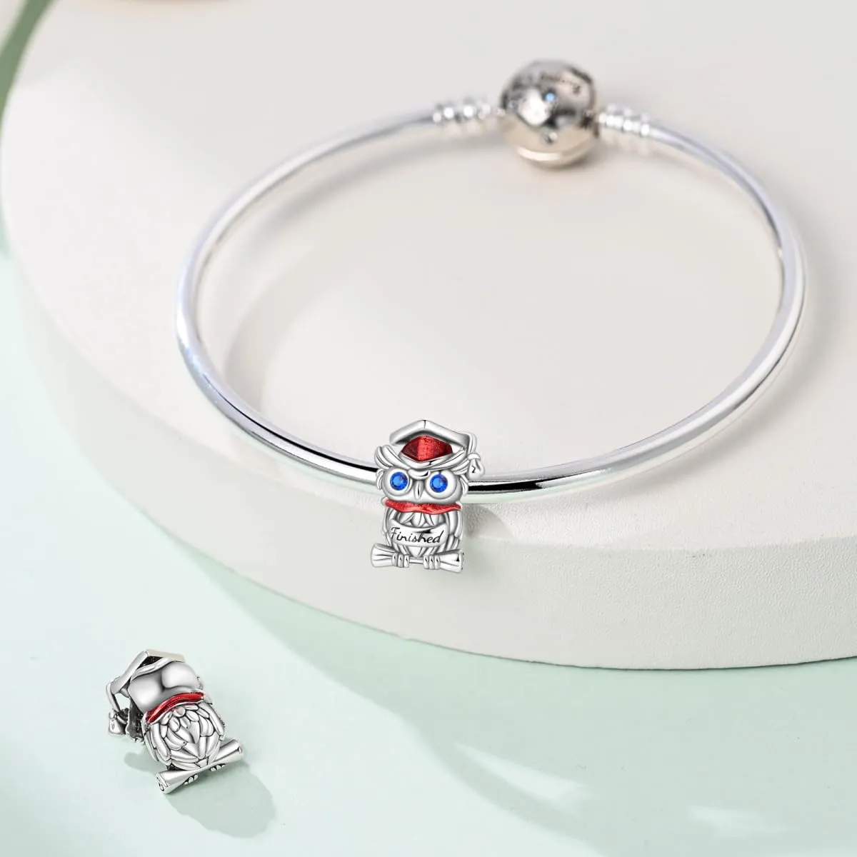 KUNSIR Bead Charm Ciondolo Argento Sterling 925 con Cubic Zirconia per Braccialetti e Collane Europei - immagine 3