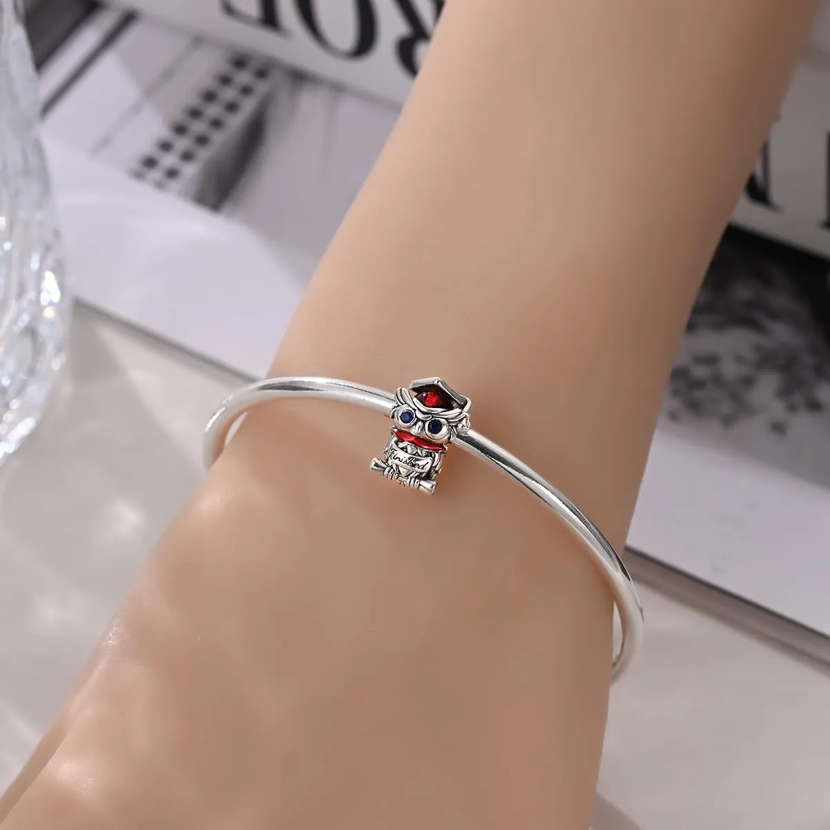 KUNSIR Bead Charm Ciondolo Argento Sterling 925 con Cubic Zirconia per Braccialetti e Collane Europei - immagine 4