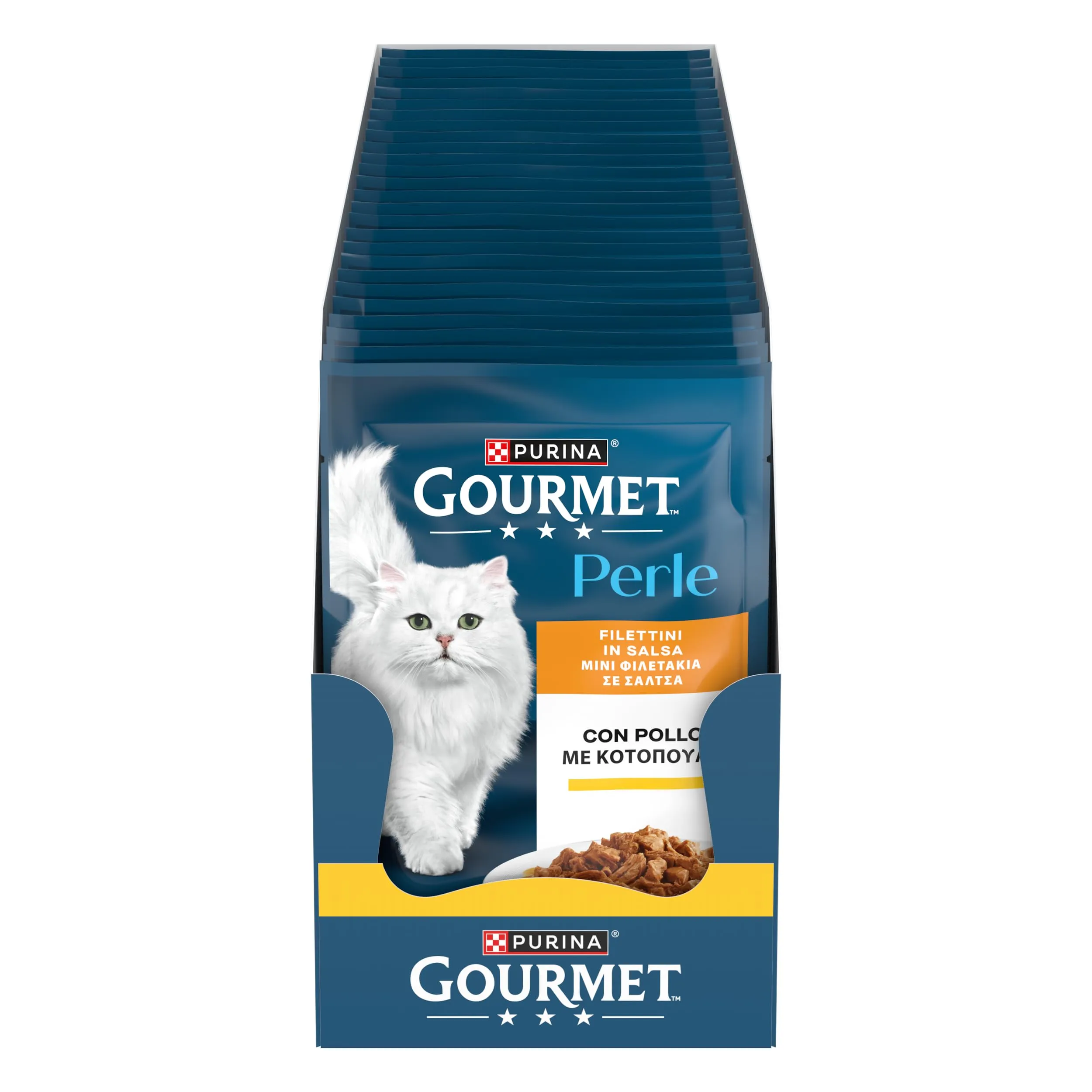 Gourmet Perle Gatto Filettini in Salsa con Pollo, 85 g (Confezione da 26) - immagine 1