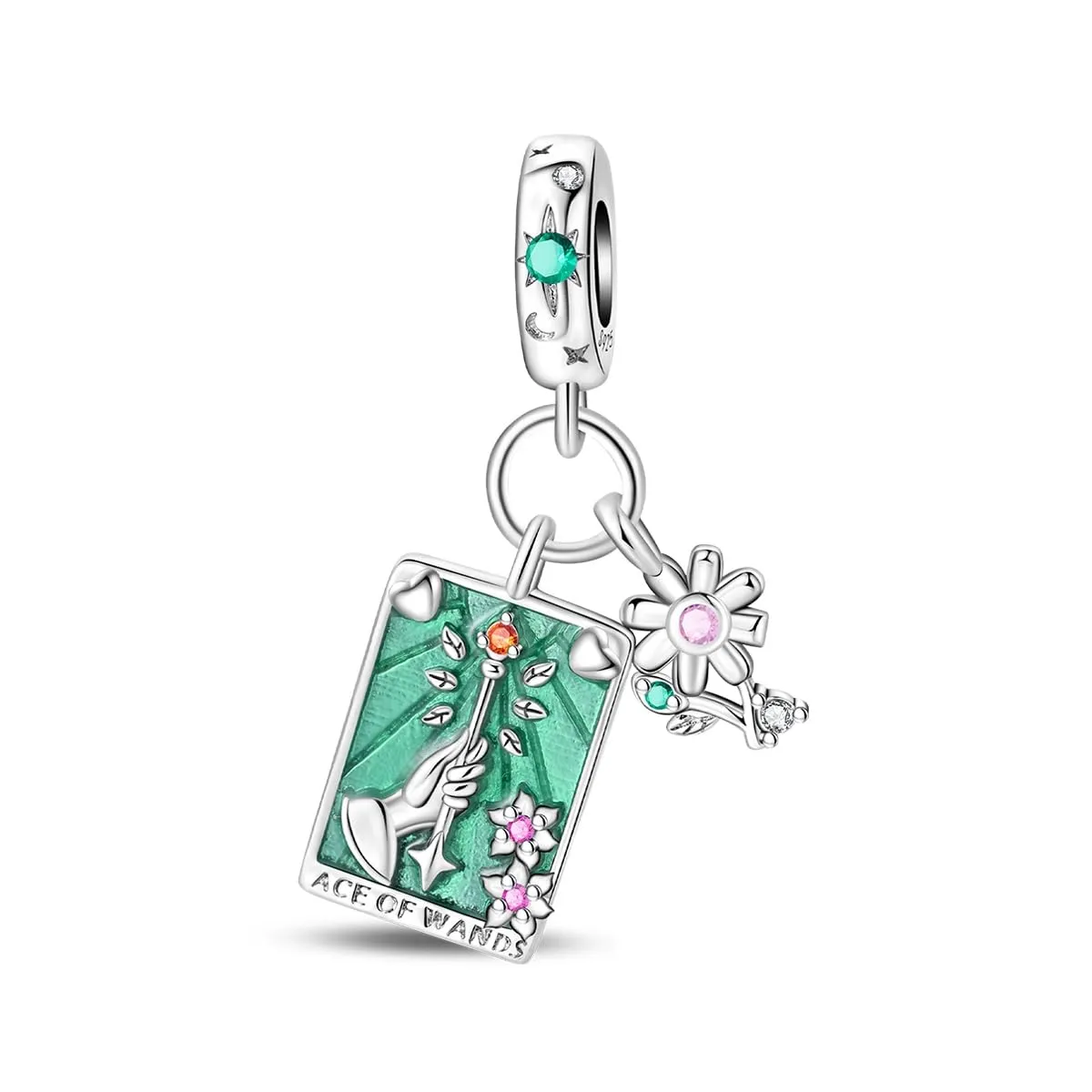 Pandach Bead Charm in Argento Sterling 925 con Cubic Zirconia per Braccialetti e Collane Europei - immagine 1