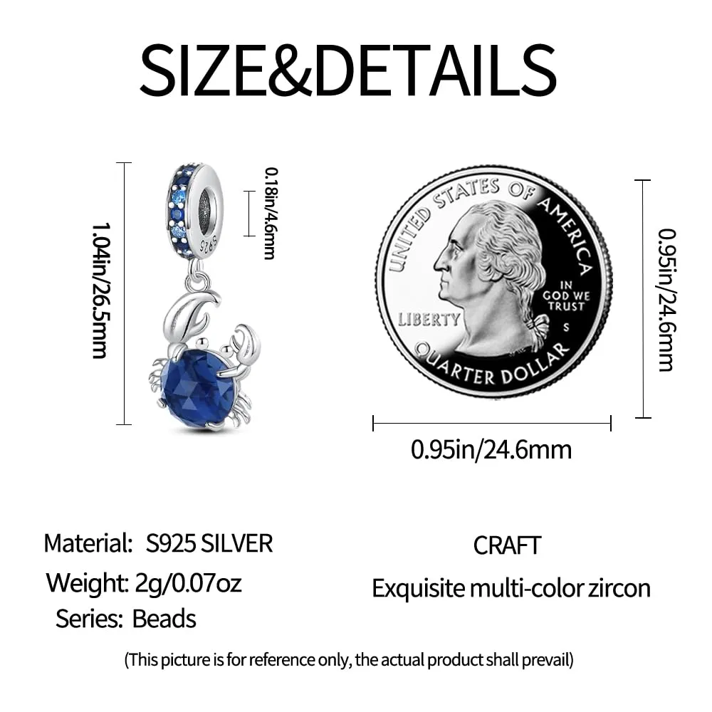 KUNSIR Bead Charm Ciondolo Argento Sterling 925 con Cubic Zirconia per Braccialetti e Collane Europee - immagine 5