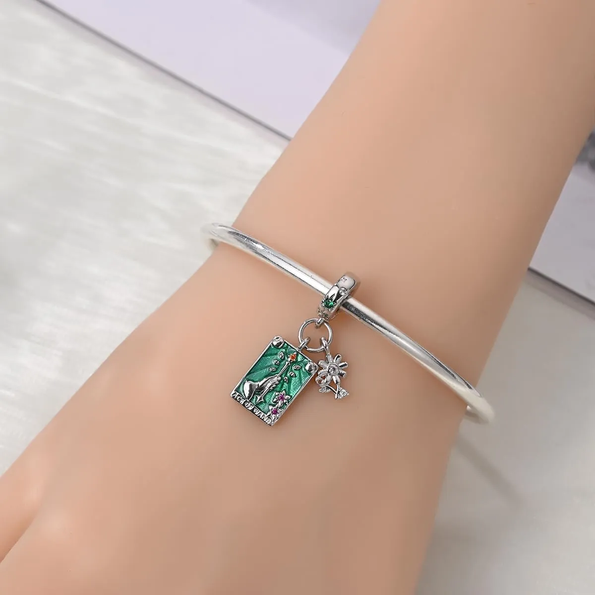 KUNSIR Bead Charm in Argento Sterling 925 con Cubic Zirconia per Braccialetti e Collane Europee - immagine 4