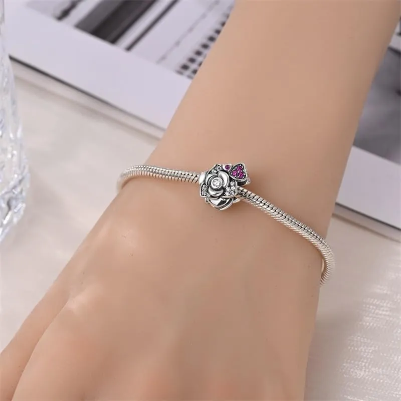 KUNSIR Bead Charm Ciondolo Argento Sterling 925 con Cubic Zirconia per Braccialetti e Collane Europei - immagine 4
