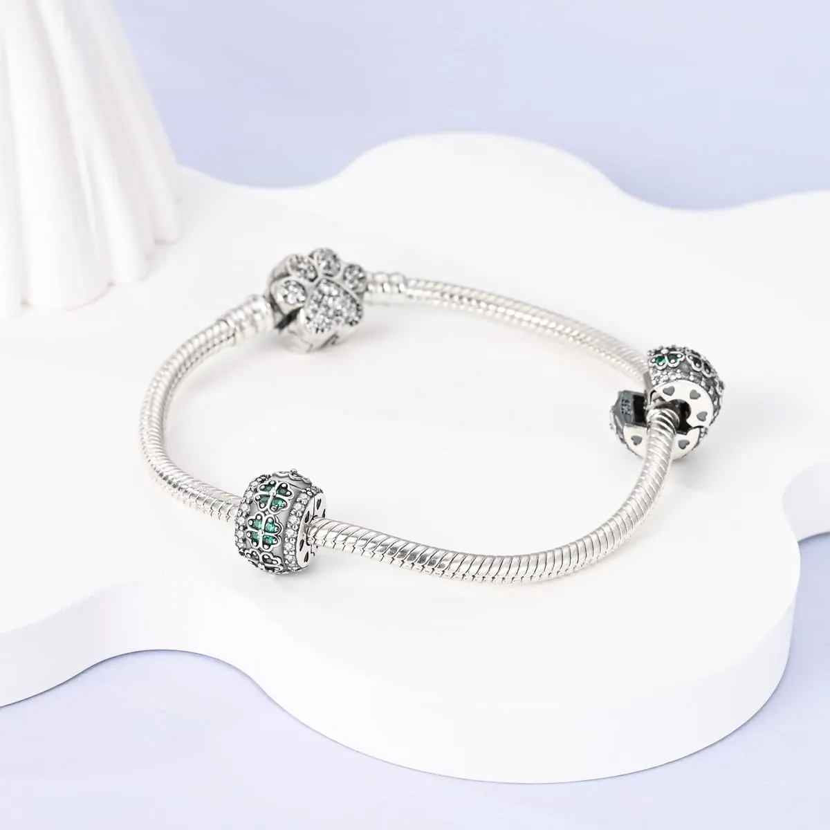 KUNSIR Ciondolo in Argento Sterling 925 con Cubic Zirconia per Braccialetti e Collane Europee - immagine 2