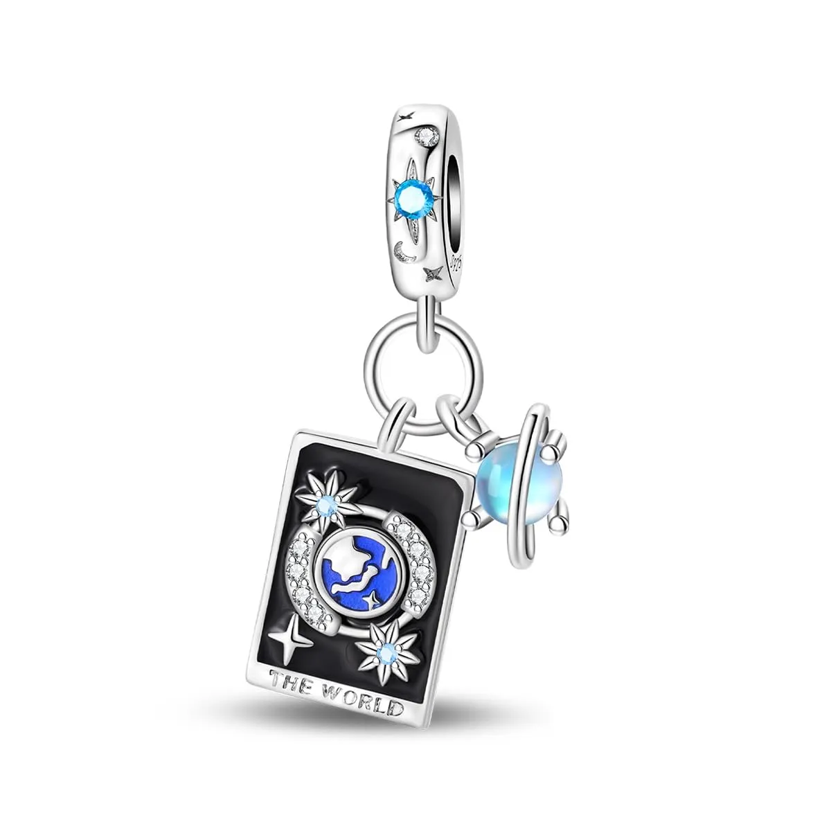 KUNSIR Bead Charm in Argento Sterling 925 con Cubic Zirconia per Braccialetti e Collane Europei - immagine 1