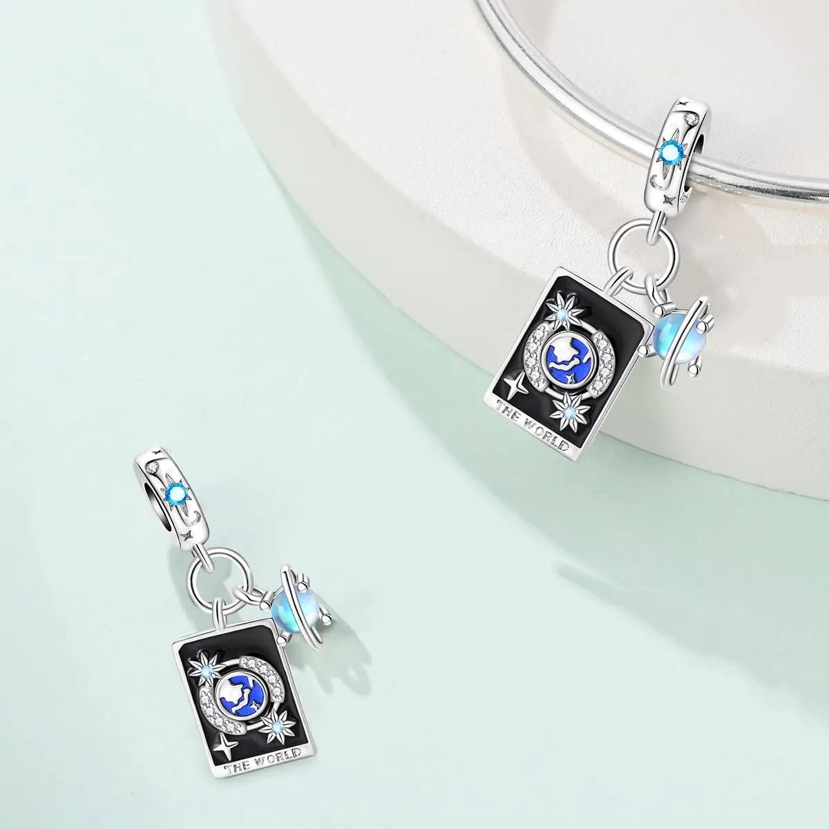 KUNSIR Bead Charm in Argento Sterling 925 con Cubic Zirconia per Braccialetti e Collane Europei - immagine 2