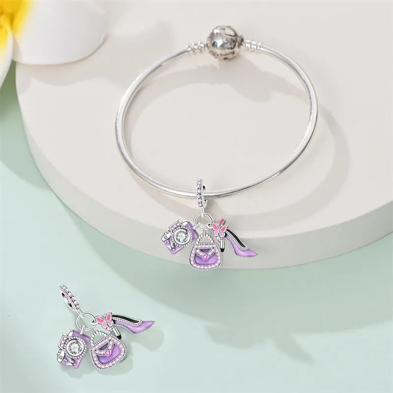 KUNSIR Bead Charm Ciondolo Argento Sterling 925 con Cubic Zirconia per Braccialetti e Collane Europei - immagine 3